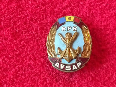 Insigna AVSAP RPR -Asociatia Voluntarilor In Sprijinul Apararii Patriei foto