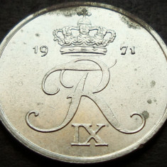 Moneda 2 ORE - DANEMARCA, anul 1971 * cod 4804 A = UNC cu PETE