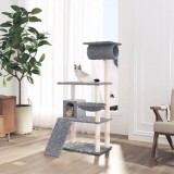 VidaXL Ansamblu de pisici, st&acirc;lpi din funie sisal, gri deschis, 131 cm