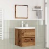 VidaXL Set de mobilier pentru baie 3 pcs Lemn Vechi și Alb Mediu