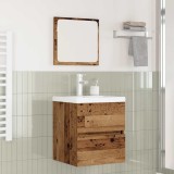 VidaXL Set de mobilier pentru baie 3 pcs Lemn Vechi și Alb Mediu