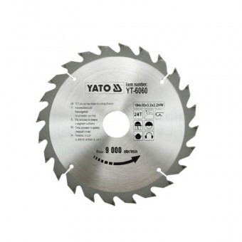 Disc vidia pentru lemn 184 mm, Yato YT-6060, 24 dinti foto