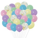 Baloane de Petrecere, 30cm, 30 buc, Colorate și Transparente cu Confetti, CMCLASS