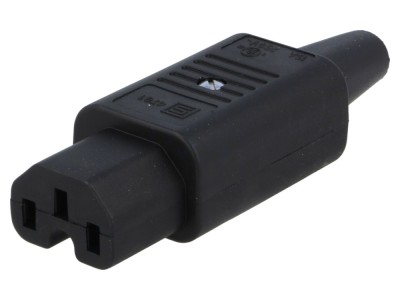 Conector AC mamă C15 10A 250V foto