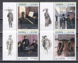 Sierra Leone 2019 - Picturi de Gustave Caillebotte, Serie cu Tabsuri, MNH