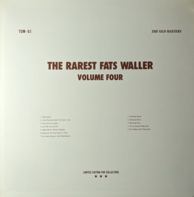 Vinil Fats Waller &amp;lrm;&amp;ndash; The Rarest Fats Waller Volume Four (VG++) foto
