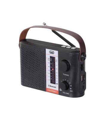 Radio portabil AM/FM/SW Bluetooth USB panou solar micro SD negru foto