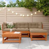 vidaXL Set de lounge pentru grădină 5 pcs Maro Ceară Lemn masiv de pin 3418091