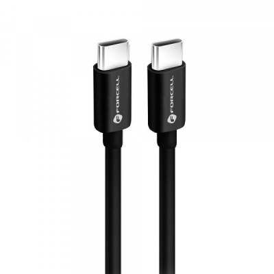 Cablu Date si Incarcare USB-C - USB-C Forcell F-Energy C338, 60W, 3m, Negru foto