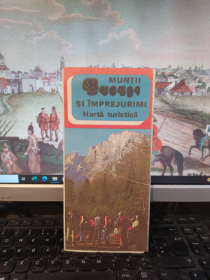 Munții Bucegi și &amp;Icirc;mprejurimi, Hartă turistică, Nae Popescu, Publiturism 1982 109 foto