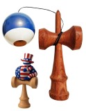 Cumpara ieftin Kendama din lemn natural, Bila cu insertii aurii+ Sticker Waterproof USA pentru telefon, 157KD