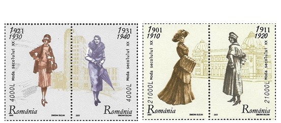 2003, LP 1623 - Moda Secolului XX, serie de 4 valori, MNH