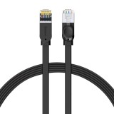 PATCH CORD UTP Baseus Cat6, fire din cupru, flat cable, viteza maxima 1 Gbps, PVC, 5m, negru &quot;PCWL-D01&quot; (timbru verde 0.08 lei) - 6953156217119