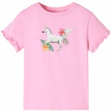 Tricou pentru copii cu m&acirc;neci lungi, roz aprins, 92
