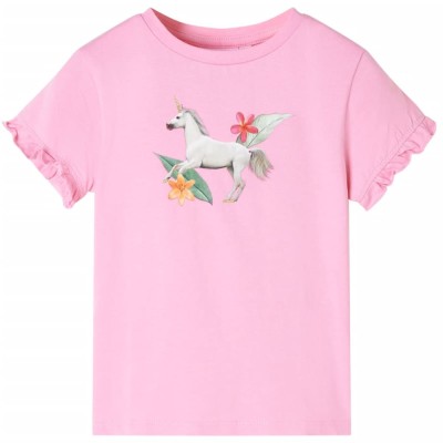 Tricou pentru copii cu m&amp;acirc;neci scurte, roz aprins 104 foto