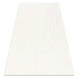 Covor lavabil CURVY alb 11 Curves, structural, reliefat, plus, 160x220 cm