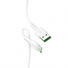 Cablu Date si Incarcare USB la MicroUSB HOCO X33 Surge flash, 4A, 1 m, Alb