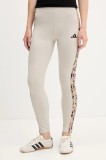 adidas colanți Animal culoarea bej, cu imprimeu, JM1867