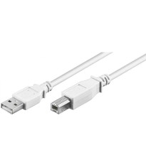 Cablu USB 2.0 Hi-Speed USB tip A tata - USB tip B tata 1m alb cupru Dublu ecranat Goobay 96186 foto