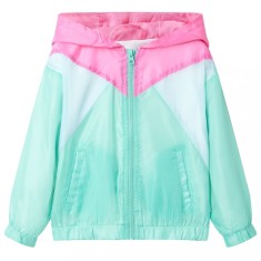 Jachetă pentru copii cu glugă și fermoar, multicolor, 128