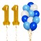 Set 14 Baloane Aniversare 11 Ani, baiat, culoare albastru, Ropet