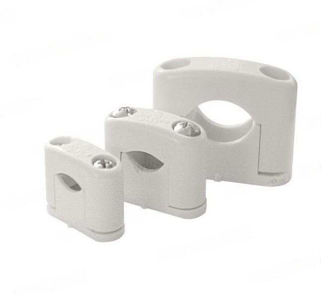 Set 100 cleme PVC pentru prindere cabluri cu diametru 5-14mm cu doua suruburi