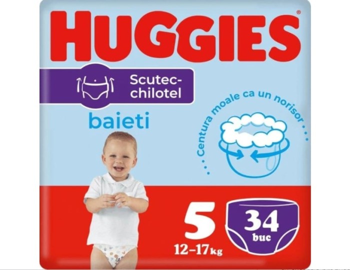 Scutec chiloțel pentru băieți numărul 5, 12-17 kg, 34 buc