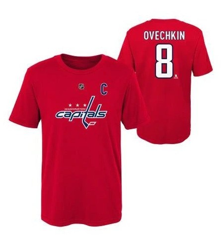 Washington Capitals tricou de copii Alexandr Ovechkin #8 Flat Captains N&amp;amp;N Ctn Tee - Dětsk&eacute; L (11 - 12 let)
