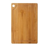 Tocator bambus, 28 x 22 x 1 cm, maner decupat, Natur