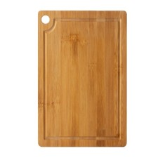 Tocator bambus, 28 x 22 x 1 cm, maner decupat, Natur