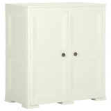 Dulap din plastic, 79x43x85,5 cm, vanilla ice, design de lemn