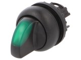 Comutator rotativ verde 22mm 2 poziții