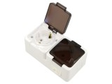 Conector alimentare AC 250V, 16A, cu &icirc;mpăm&acirc;ntare, pentru perete