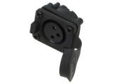 Conector XLR AMPHENOL AXS3FP2 3 pini IP65 drept pentru lipire 15A 133V