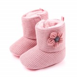 Cizmulite roz - Floricica crosetata (Marime Disponibila: 9-12 luni (Marimea 20
