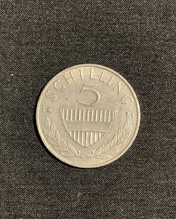 Moneda 5 schilling 1971 Austria