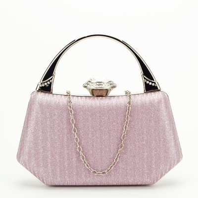 Geanta clutch roz cu cristale si sclipici 55461 06 foto