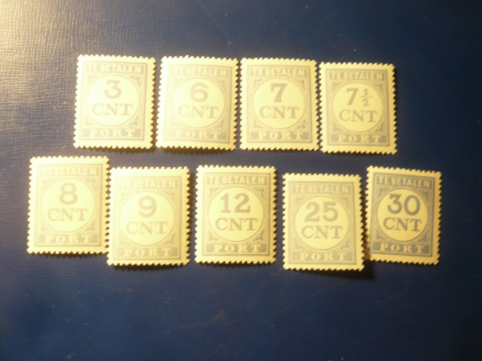 Serie mica Olanda - Tebetalen 1921-1938 , 9 valori