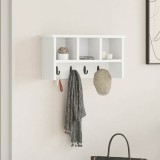 VidaXL Răcător de paltoane montat pe perete Alb 50 x 16 x 26 cm