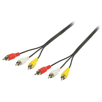 Cablu audio 3x RCA tata - 3x RCA tata 5m negru Valueline foto