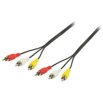 Cablu audio 3x RCA tata - 3x RCA tata 5m negru Valueline