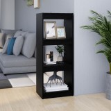 Cumpara ieftin Bibliotecă/Separator cameră negru 40x30x103,5 cm lemn masiv pin