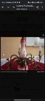 Lustra vintage portelan foto
