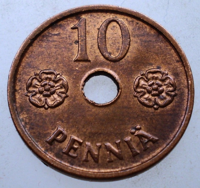 7.247 FINLANDA WWII 10 PENNIA 1943 XF/AUNC