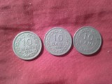 3 Monede RPR 10 bani 1954 , 1955 , 1956 , cal. F.Buna
