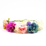 Coronita cu flori artificiale multicolore