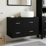Cumpara ieftin Set dulap baie 2 buc. Stejar Negru 79,5 x 44,5 x 80 cm