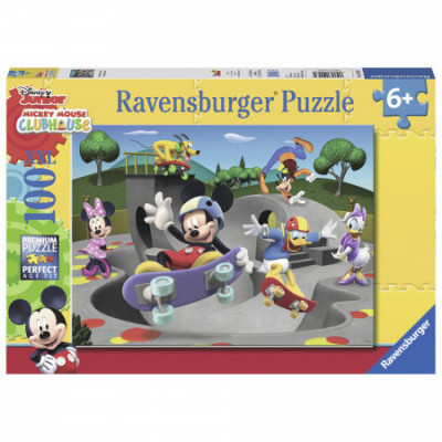 Puzzle Mickey cu skateboard, 100 piese, Ravensburger foto