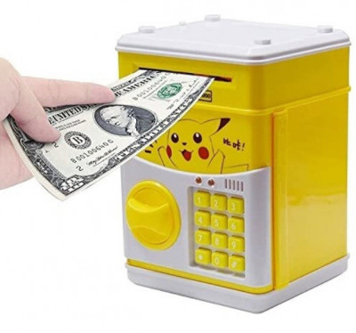 Pusculita Interactiva Pikachu cu Cifru Pentru Monede si Bancnote foto