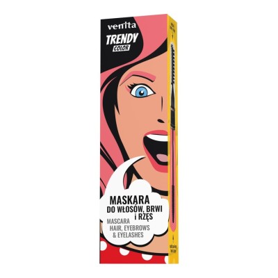 Mascara Colorată 3&amp;icirc;n1, pentru par, gene si sprancene, Candy Pink, Trendy, Venita, 13 g foto